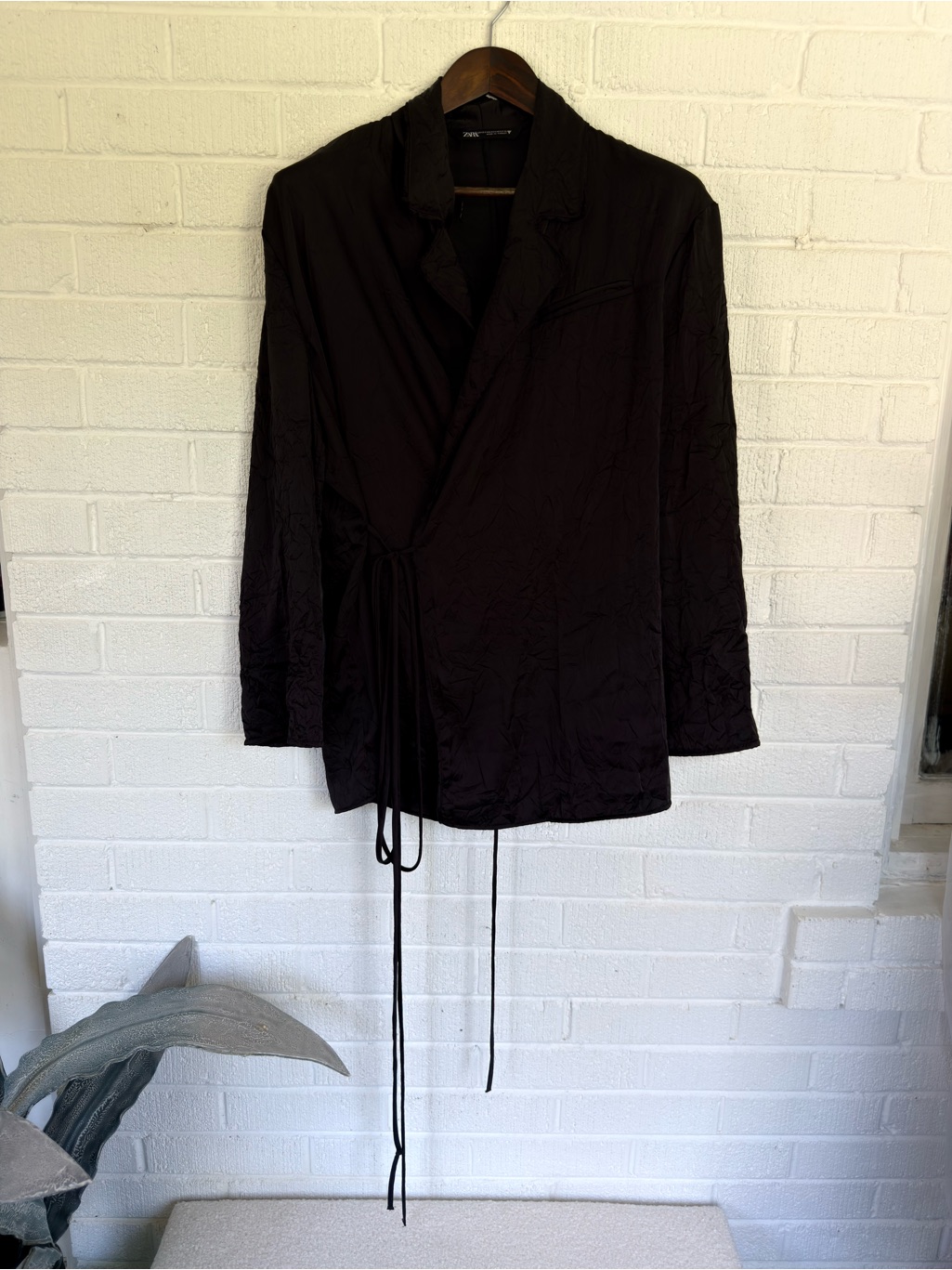 Zara Black Wrap-Style Blazer